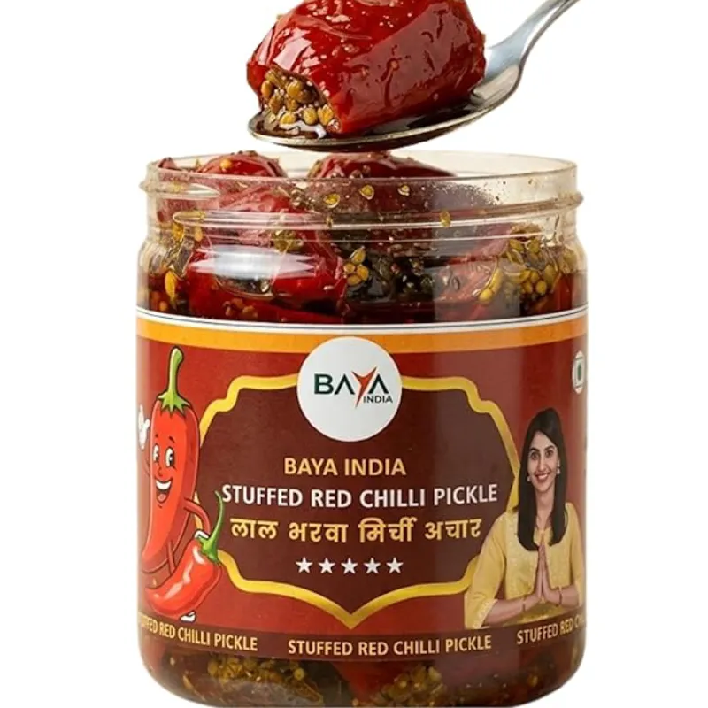 Lal Mirch Bharwa Achar | Stuffed Red Chilli Pickle | Traditional Homemade Indian Pickle | Baya India