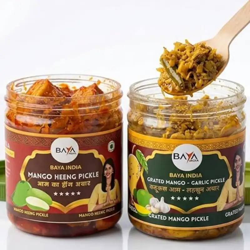Two Mango Favorites Hing Mango Pickle & Mango Lachha Combo