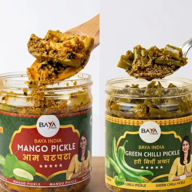Green Chilli & Chatpata Mango Pickle Combo 250g