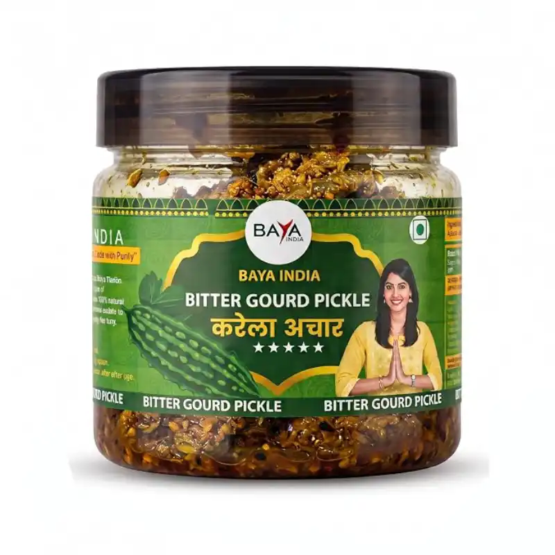Baya India Karela Achar | Homemade Bitter Gourd Pickle | 100% Natural, Healthy Pickle | No Preservatives