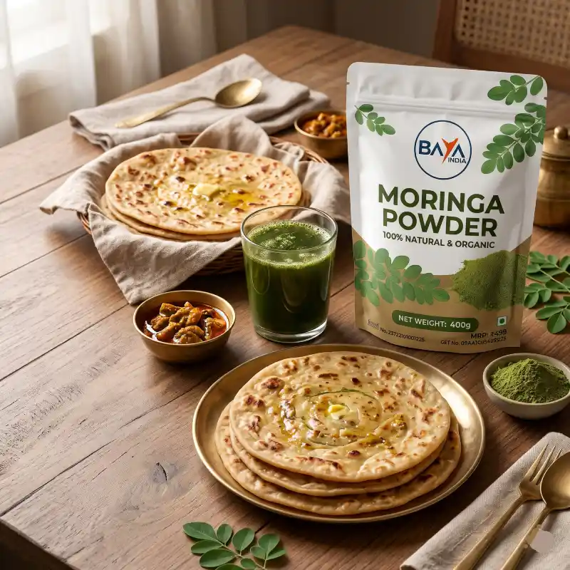 BAYA INDIA Natural Sahjan Churan / Moringa Oleifera Leaf Powder – 400g Daily Ayurvedic Superfood - Image 3